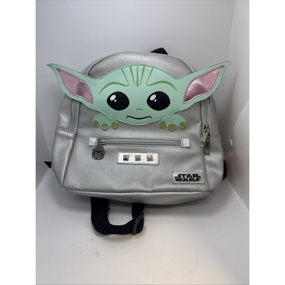 Star Wars Grogu Baby Yoda Women’s Mini Backpack Grey Silver Bag